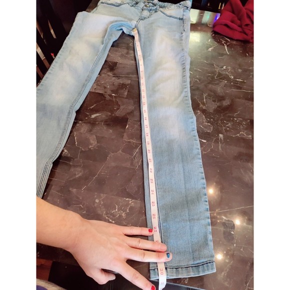 Free People Women's Jeans 27 Skinny Jean Mid Rise Light Blue Rustic Distressed - Picture 12 of 16